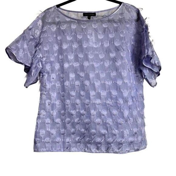Banana Republic Top Womens Light Purple Medium Circle Fringe Popover Flutter NWT - Picture 1 of 9